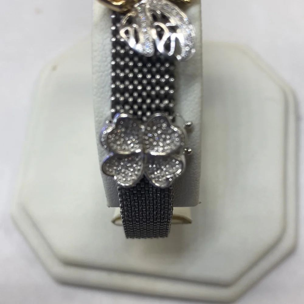 Bangle Bracelet Diamonds 14K Gold - Picture 4 of 14